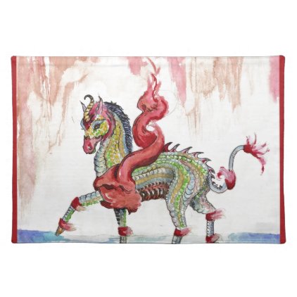 Kir'rin Ki'lin Dragon Unicorn Fairy Horse Cloth Placemat