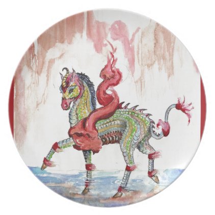 Kir&#39;rin Ki&#39;lin Dragon Unicorn Fairy Horse Dinner Plate