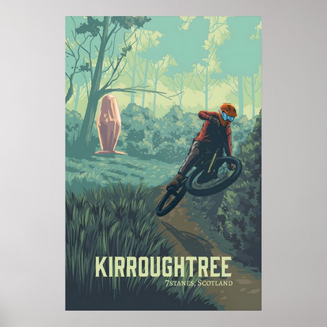 Kirroughtree Mountain Biking Travel Poster (Front)