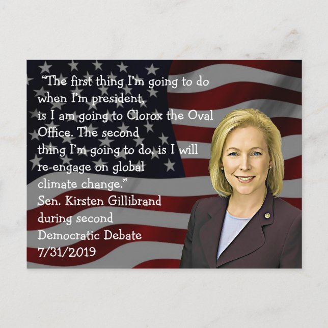 Kirsten Gillibrand quote from Democrat Debate Postcard (Front)