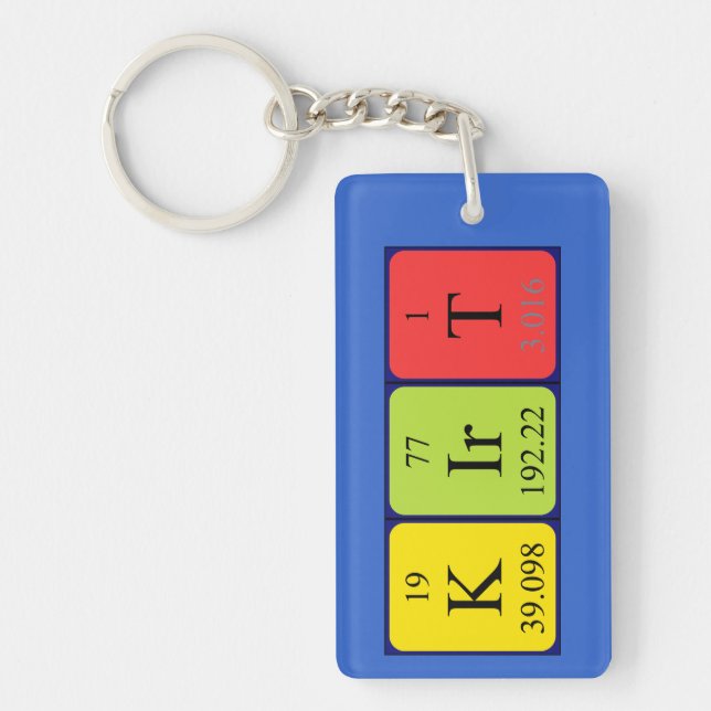Kirt periodic table name keyring (Front)