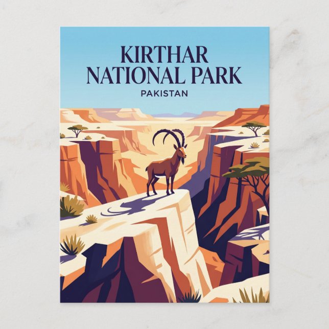 Kirthar National Park Pakistan Postcard (Front)