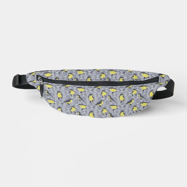 Kirtland's Warblers Bird Lovers Gray and Yellow Fanny Pack (Front)