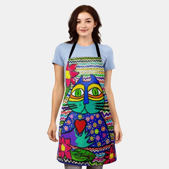Kisa the Cat Apron (Worn)