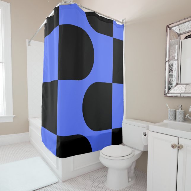 Kismet City Blue Shower Curtain (In Situ)