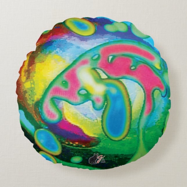 Kismet Embrace Round Pillow (Front)