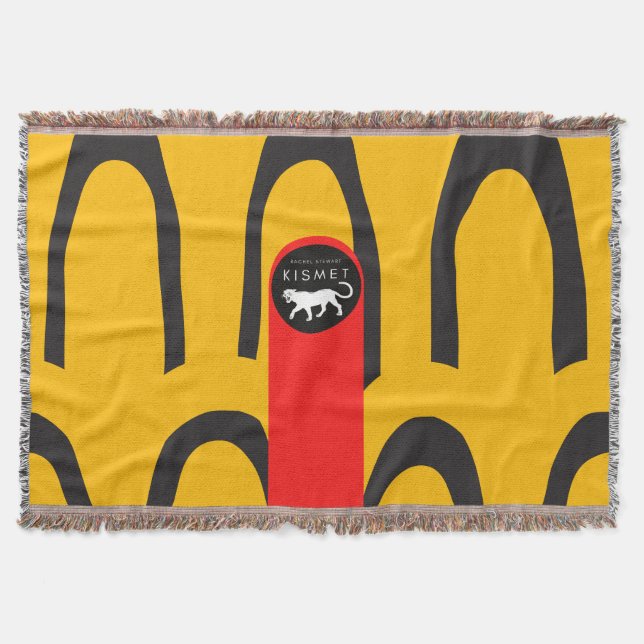 Kismet Yellow Throw Blanket (Front)
