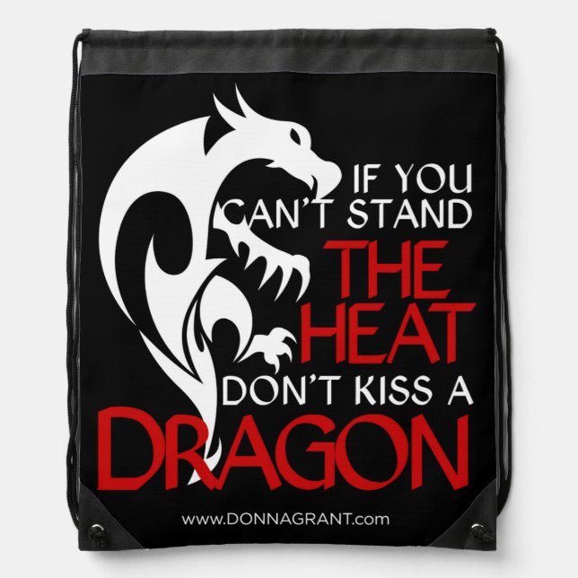 Kiss a Dragon drawstring bag (Front)
