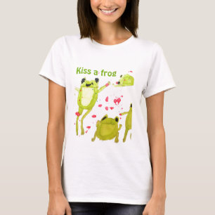 Kiss a frog environmental slogan Cute frog T-Shirt