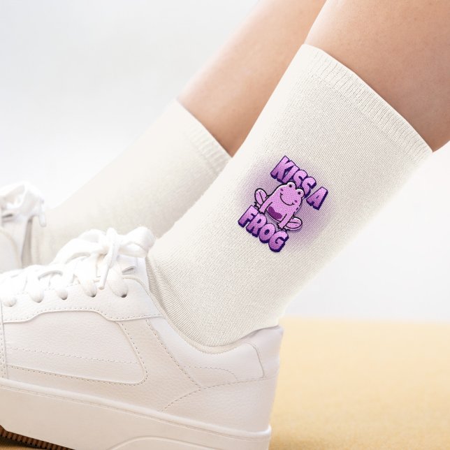Kiss A Pink Frog Socks (Creator Uploaded)
