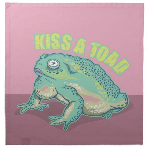 Kiss a toad cloth napkin