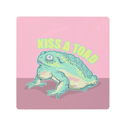 Kiss a toad metal print