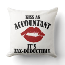 kiss an accountant funny CPA Throw Pillow