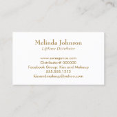 Kiss and Makeup - Cinnamon Red Glitter Lips Business Card (Back)