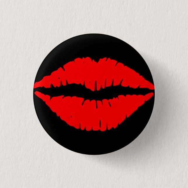 Kiss badge small - Black Pinback Button (Front)