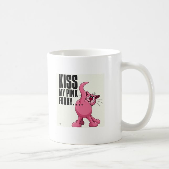 Kiss Butt Cat Coffee Mug (Right)