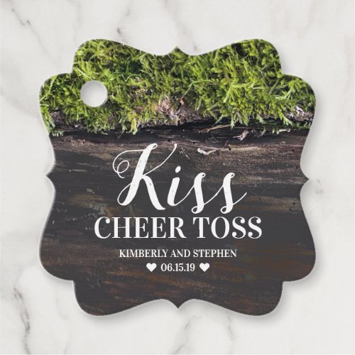Kiss Cheer Toss Rustic Wedding Favor Tags