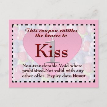 Kiss Coupon Postcard by Spice at Zazzle