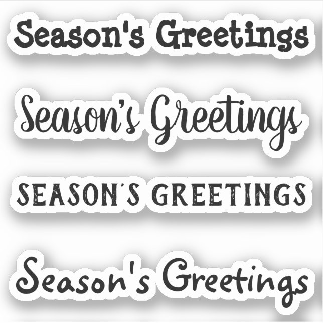 Kiss-Cut Custom Greeting x4 #10 (Season's Greetin) Sticker (Front)