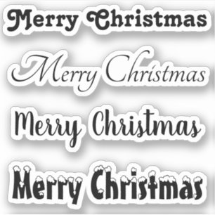 Kiss-Cut Custom Greeting x4 #1 (Merry Christmas) S Sticker