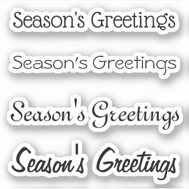 Kiss-Cut Custom Greeting x4 #20 (Season's Greetin) Sticker (Front)