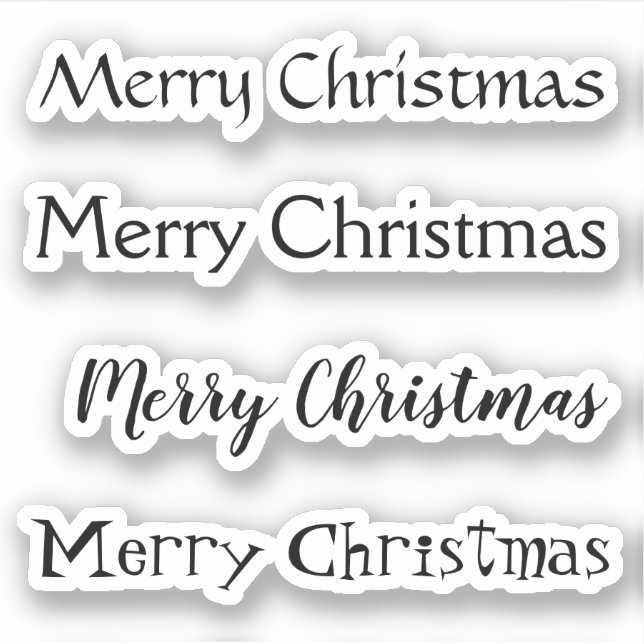Kiss-Cut Custom Greeting x4 #25 (Merry Christmas)  Sticker (Front)