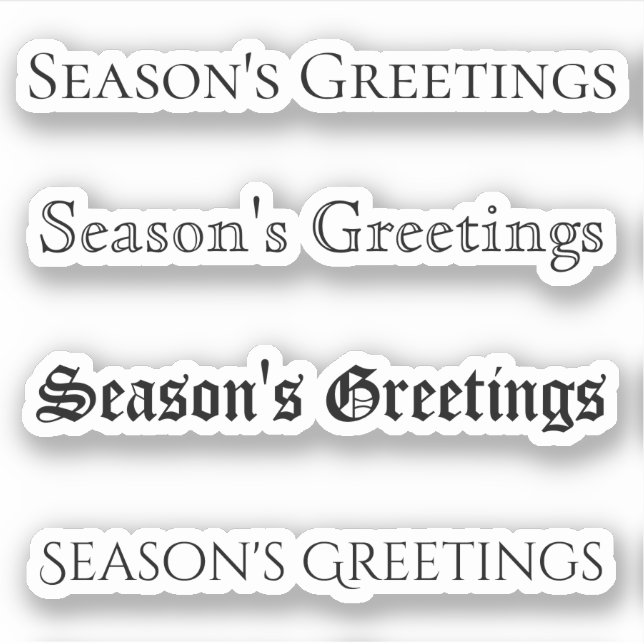Kiss-Cut Custom Greeting x4 #28 (Season's Greetin) Sticker (Front)