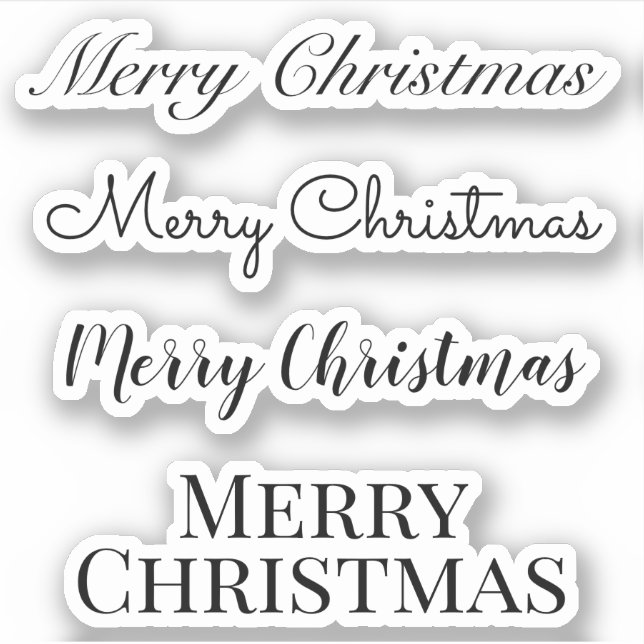 Kiss-Cut Custom Greeting x4 #3 (Merry Christmas) S Sticker (Front)