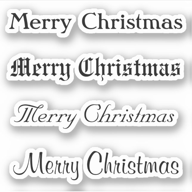 Kiss-Cut Custom Greeting x4 #5 (Merry Christmas) Sticker (Front)