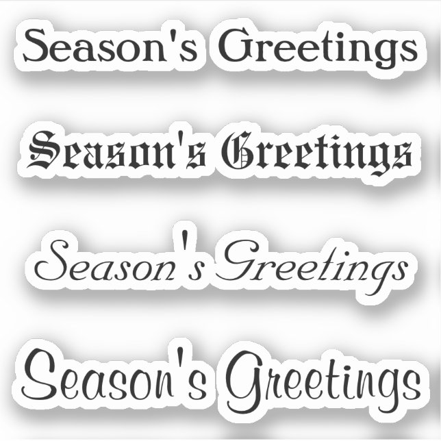 Kiss-Cut Custom Greeting x4 #6 (Season's Greeting) Sticker (Front)