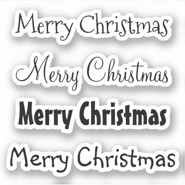 Kiss-Cut Custom Greeting x4 #7 (Merry Christmas) Sticker (Front)