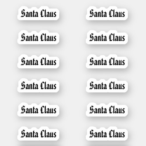 Kiss_Cut Santa Claus Signature American Text Sticker