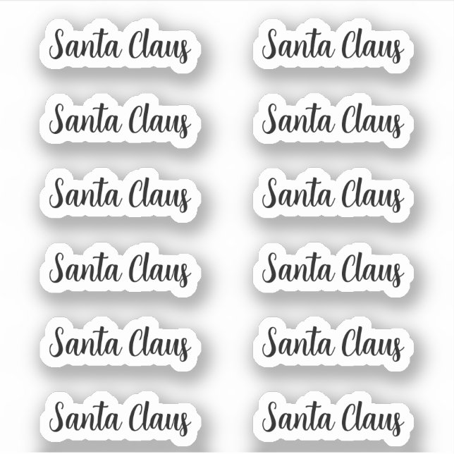 Kiss-Cut Santa Claus Signature Angela Script Sticker (Front)
