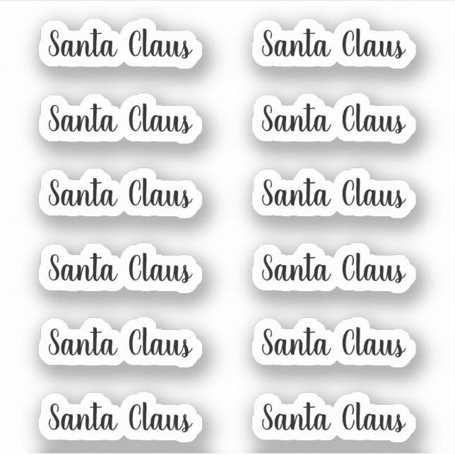 Kiss-Cut Santa Claus Signature Angeletti Script Sticker (Front)