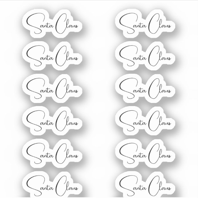 Kiss-Cut Santa Claus Signature Bettina Sticker (Front)