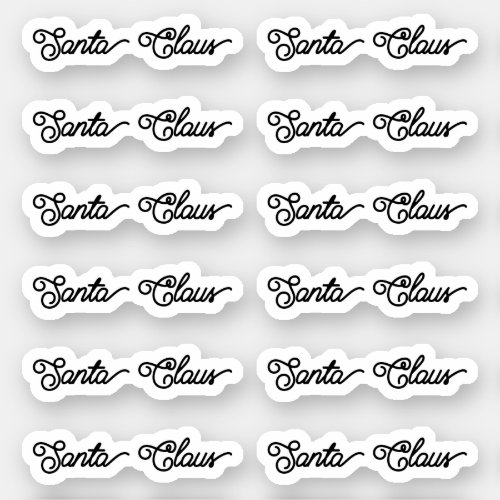 Kiss_Cut Santa Claus Signature Brayden Scipt Bold Sticker