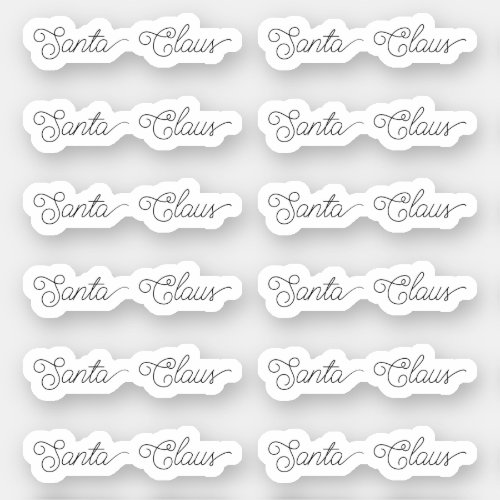 Kiss_Cut Santa Claus Signature Brayden Script Sticker
