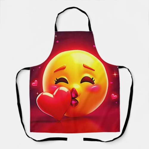 Kiss Emoji: Love and Hearts Art Apron