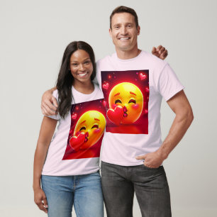 Kiss Emoji: Love and Hearts Art T-Shirt