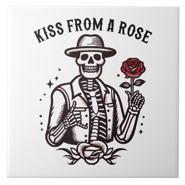 Kiss From A Rose Ceramic Tile (Front)