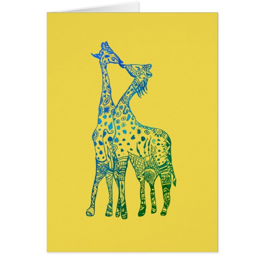 Kiss Giraffes African Giraffe Postcard (Front)