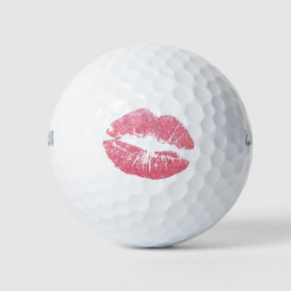 Kiss golf balls, fun pink lips gift balls