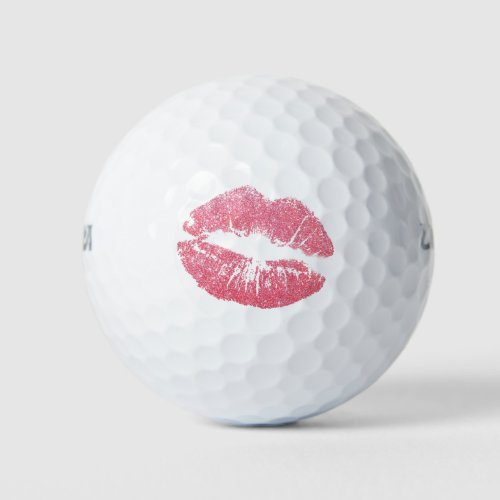 Kiss golf balls fun pink lips gift golf balls