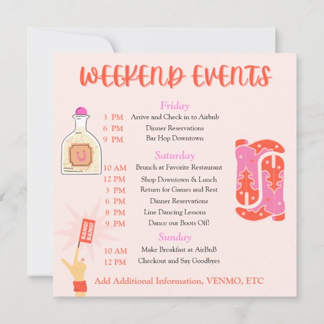 Kiss Goodbye Bachelorette Invitation (Back)