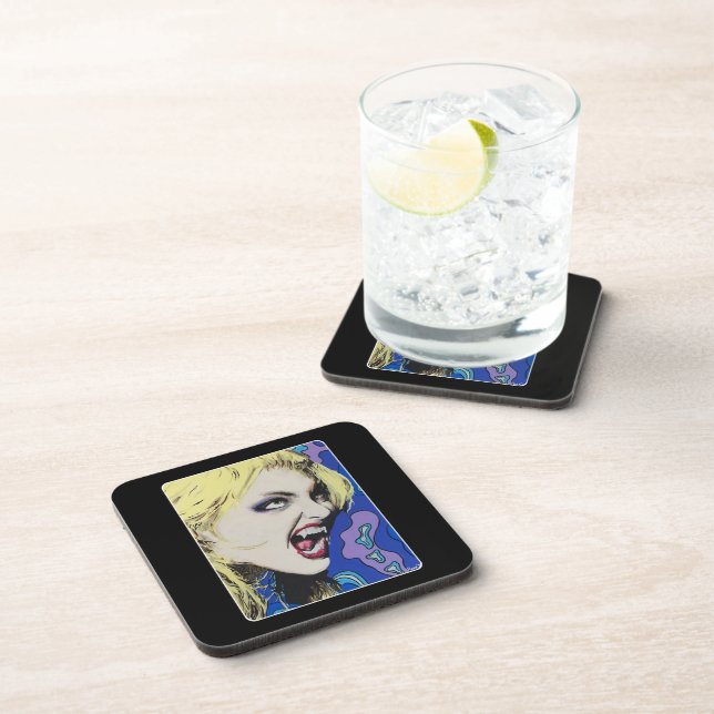 ‘Kiss Hard’ Painting on a  Beverage Coaster (Right Side)