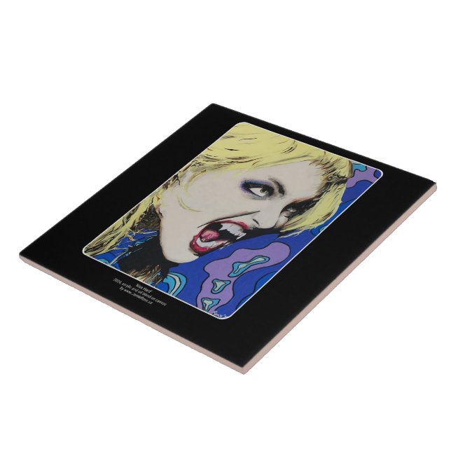 ‘Kiss Hard’ Painting on a  Ceramic Tile (Side)