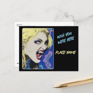 ‘Kiss Hard’ Painting on a Postcard