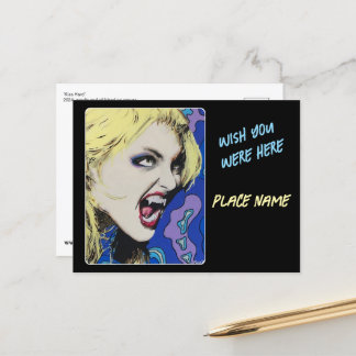 ‘Kiss Hard’ Painting on a Postcard