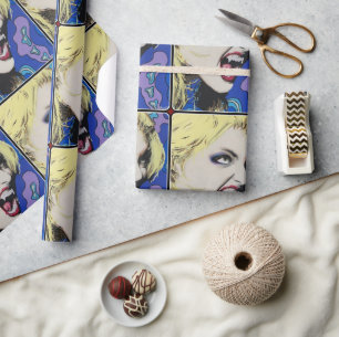 ‘Kiss Hard’ Painting on a Wrapping Paper