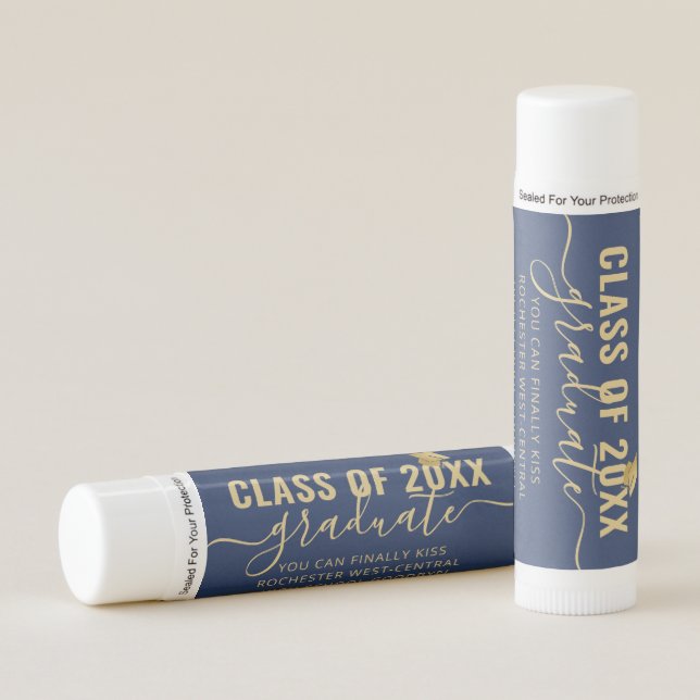 Kiss High School Goodbye Graduation School Name Li Lip Balm (Front)